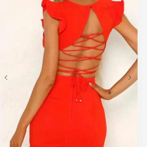 Hello Molly Vibrant Red Mini Dress - Picture 5 of 7